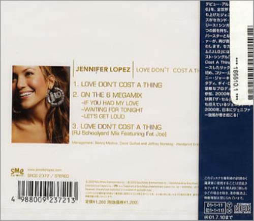 Jennifer Lopez Love Don't Cost A Thing Japanese CD single (CD5 / 5